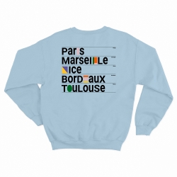 sweat bleu Ville Françaises homme