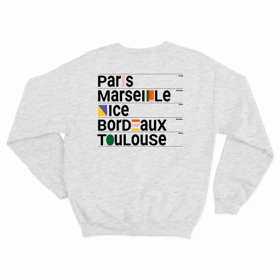 sweat gris Ville Françaises homme