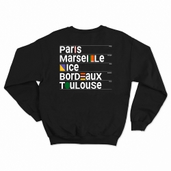sweat noir Ville Françaises homme