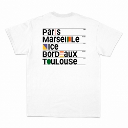 t-shirt blanc ville françaises homme