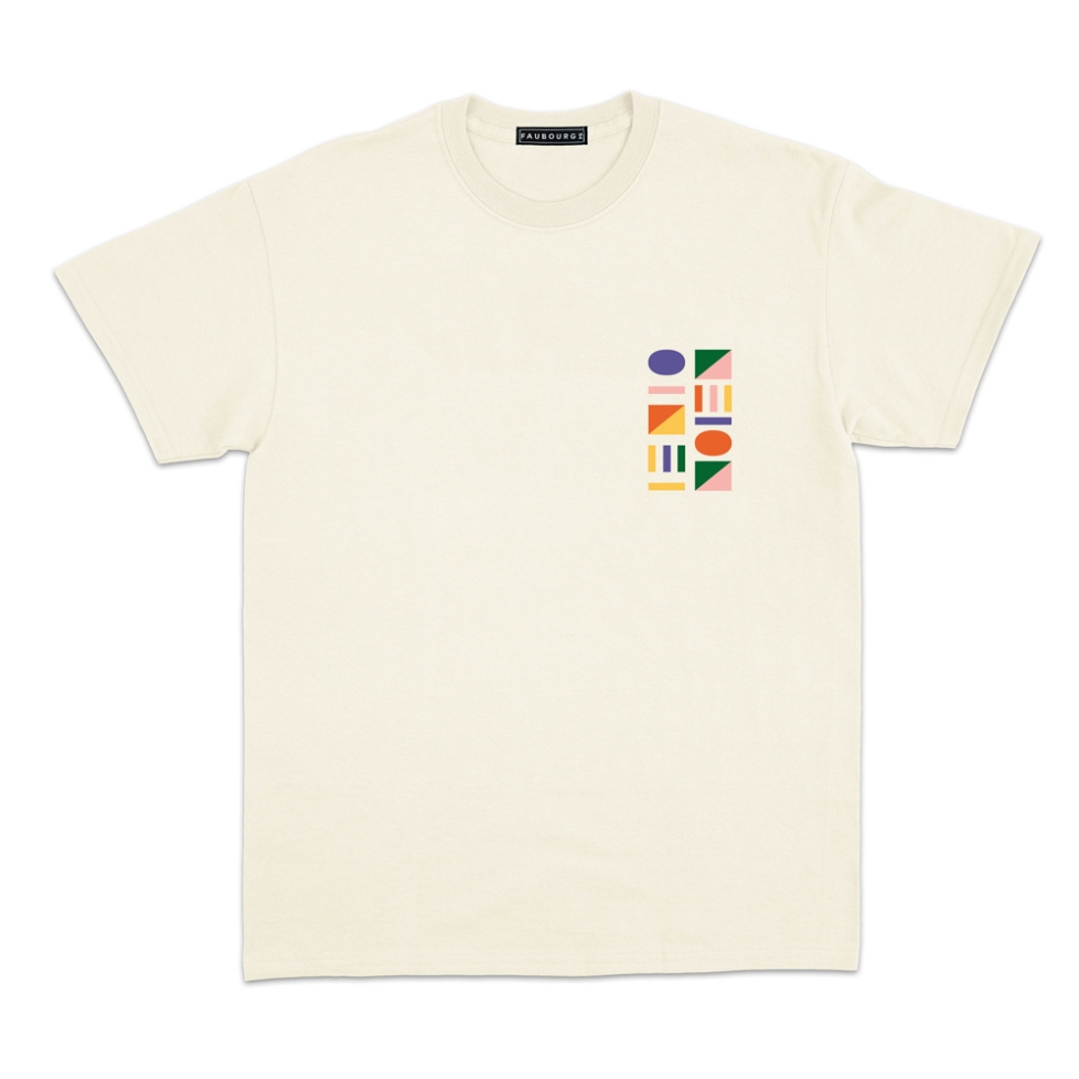 t-shirt crème ville françaises homme