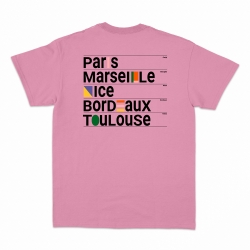 t-shirt rose ville françaises homme