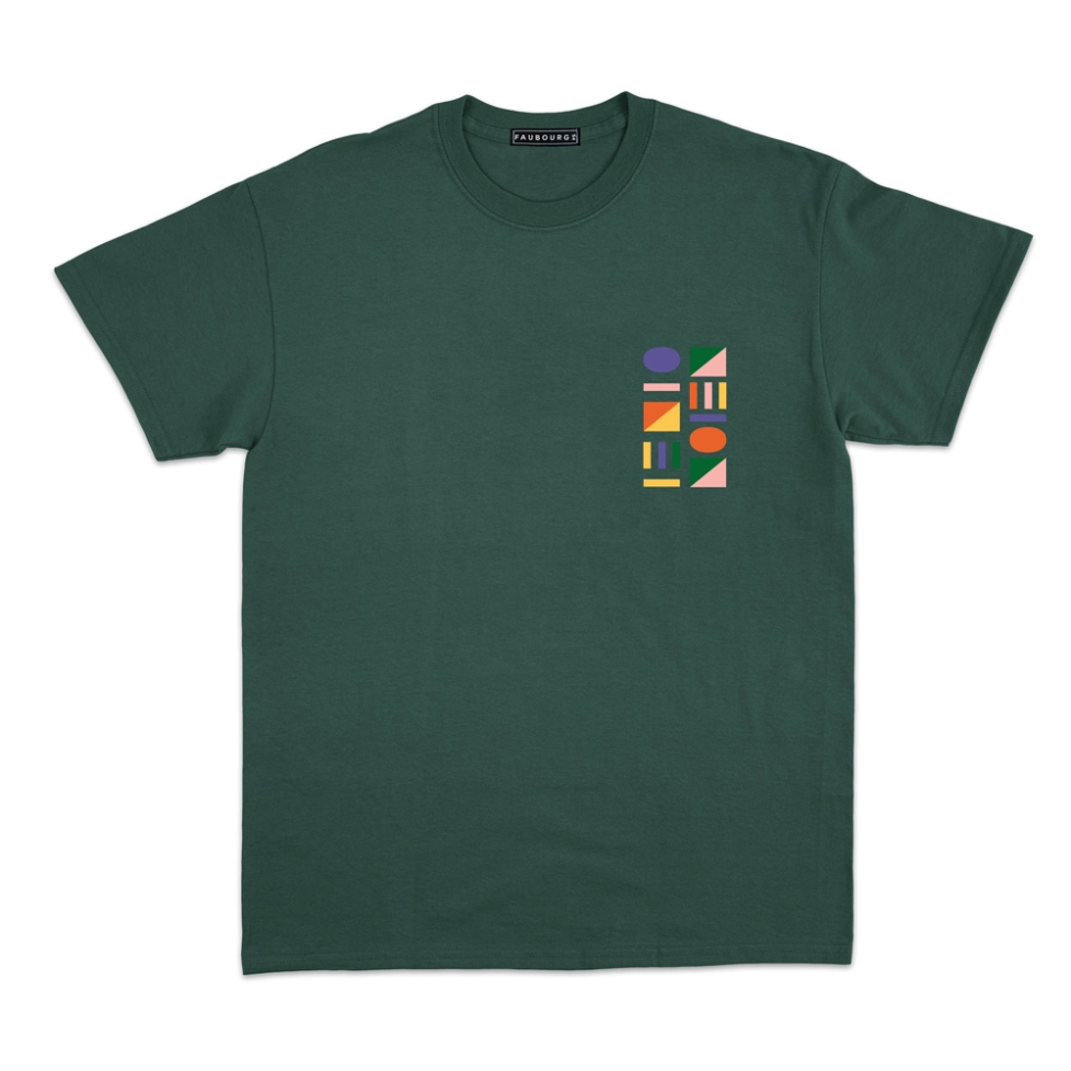 t-shirt vert ville françaises homme