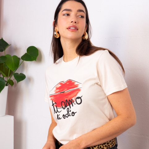T-shirt Crème Ti Amo Ti Odio collection NOSTALGIA
