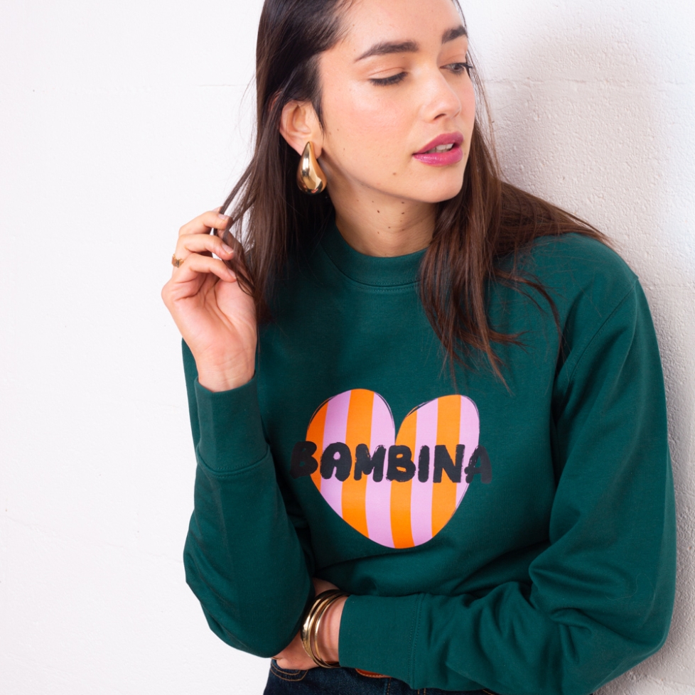 Sweat Vert Forêt Bambina