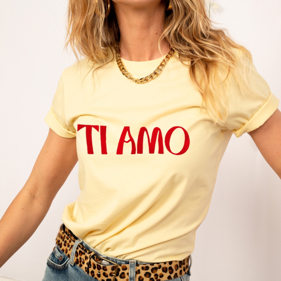 T-shirt Jaune clair Ti Amo