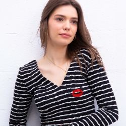 Body Luna Rayé Noir