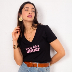 T-shirt Col V Va Te Faire Aimer FAUBOURG54 FEMME