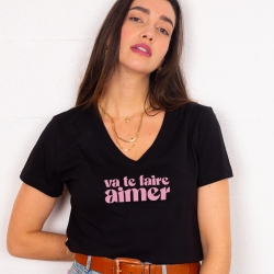 T-shirt Col V Va Te Faire Aimer FAUBOURG54 FEMME