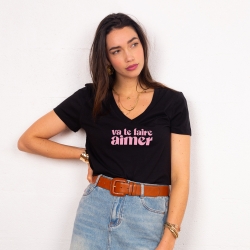 T-shirt Col V Va Te Faire Aimer FAUBOURG54 FEMME
