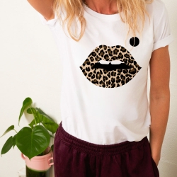 T-shirt Bouche Cindy Léopard