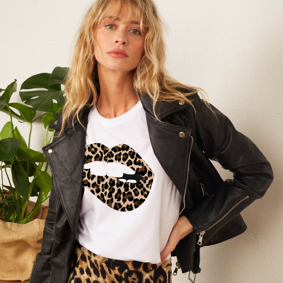 T-shirt Bouche Martina Léopard