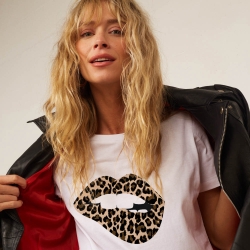 T-shirt Bouche Martina Léopard