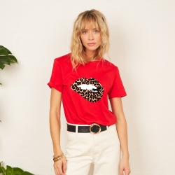 T-shirt Bouche Martina Léopard
