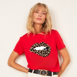 T-shirt Bouche Martina Léopard