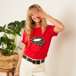 T-shirt Bouche Martina Léopard