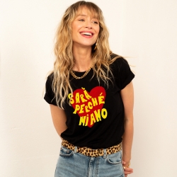T-Shirt Noir Sarà Perché Mi Amo