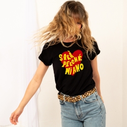 T-Shirt Noir Sarà Perché Mi Amo FAUBOURG FEMME