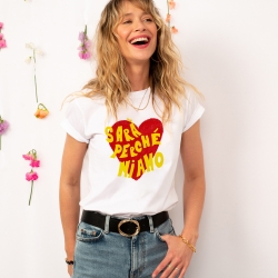 T-shirt Blanc Sarà Perché Mi Amo