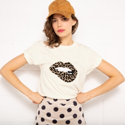 T-shirt Bouche Léopard Big