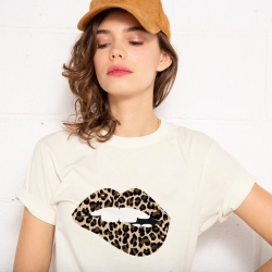 T-shirt Bouche Léopard Big