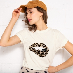 T-shirt Bouche Léopard Big