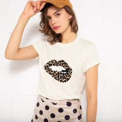 T-shirt Bouche Léopard Big