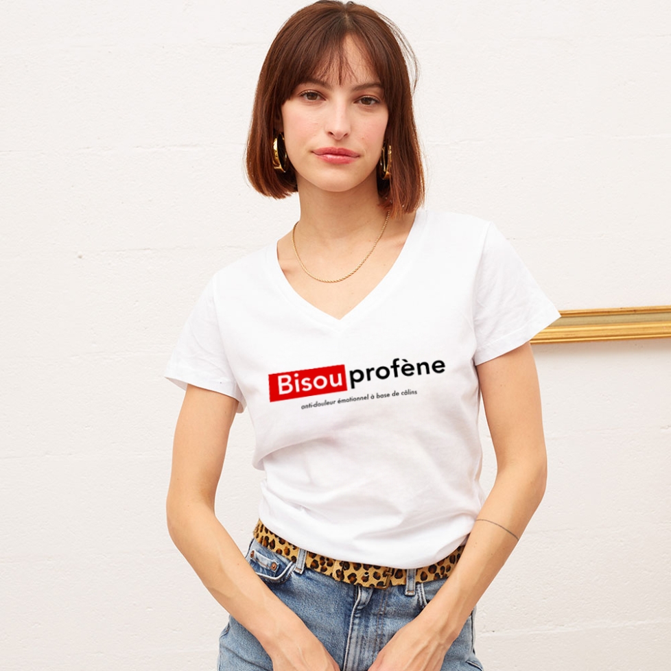 T-shirt col v Bisouprofene