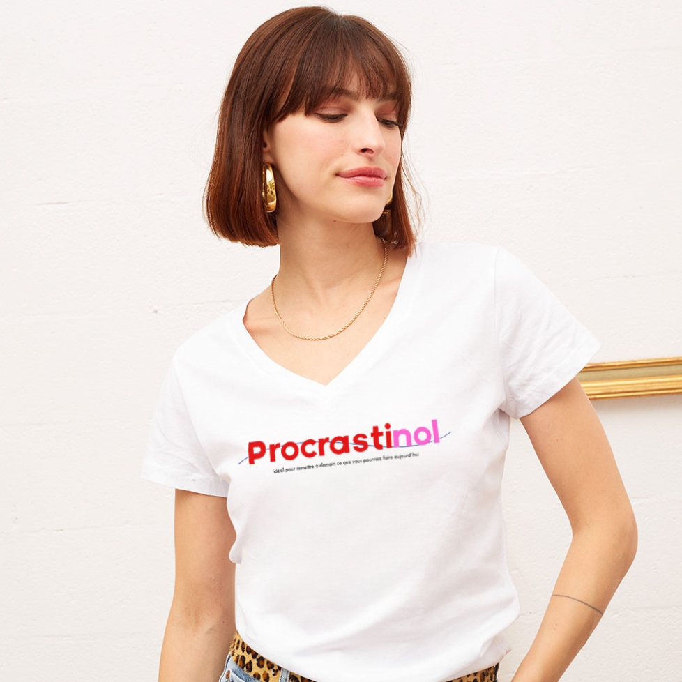 T-shirt col v Procrastinol