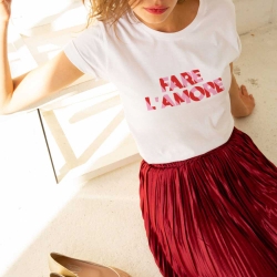 t-shirt blanc fare l'amore