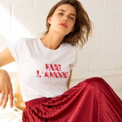 t-shirt blanc fare l'amore