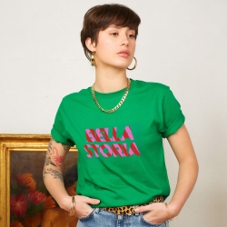 T-shirt Vert Storia Rigato