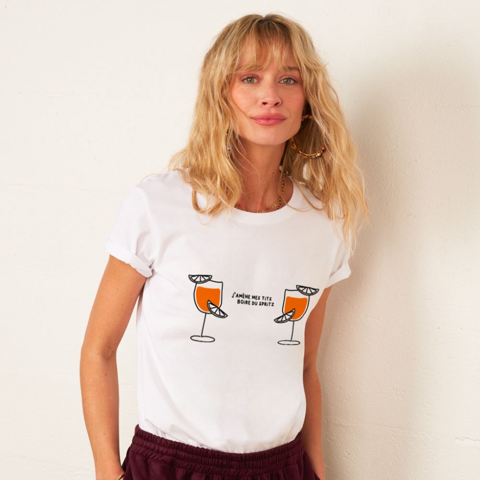 T-shirt Blanc Tits & Spritz