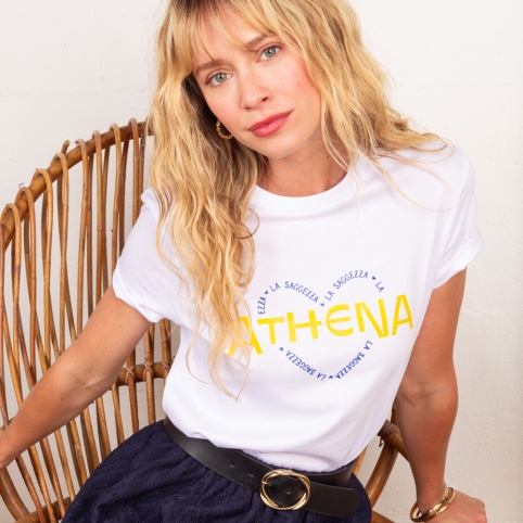T-shirt Blanc Athena collection ODYSSEE ROMANTIQUE