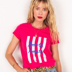 T-shirt Fuchsia Amore Amare by TrendyEmma