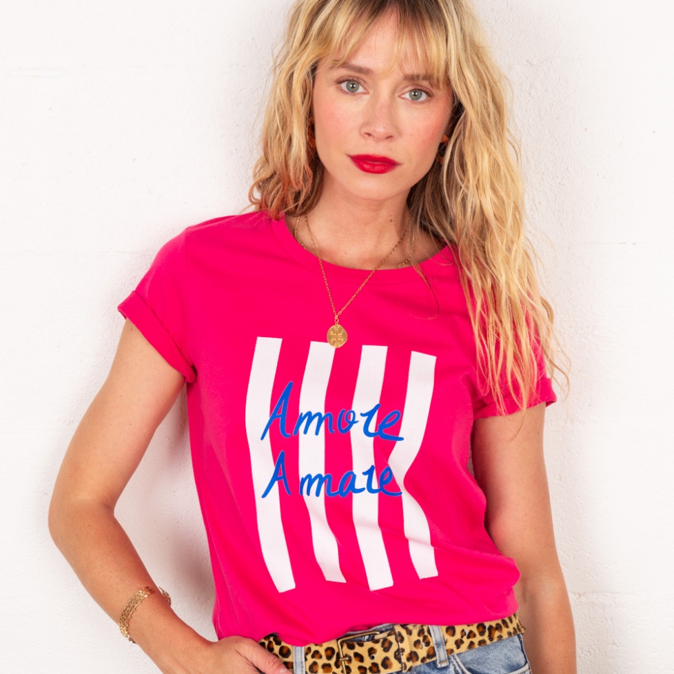 T-shirt Fuchsia Amore Amare by TrendyEmma