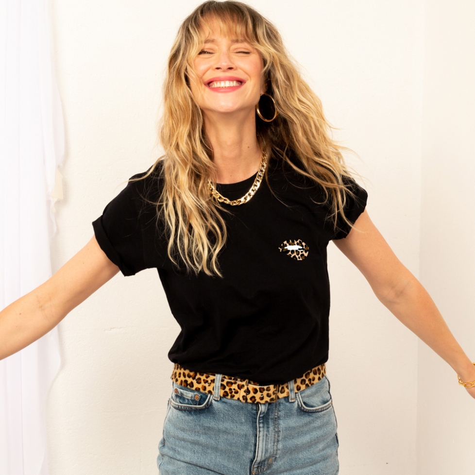 T-shirt Bouche Léopard