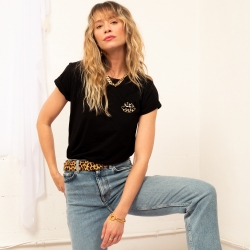 T-shirt Bouche Léopard