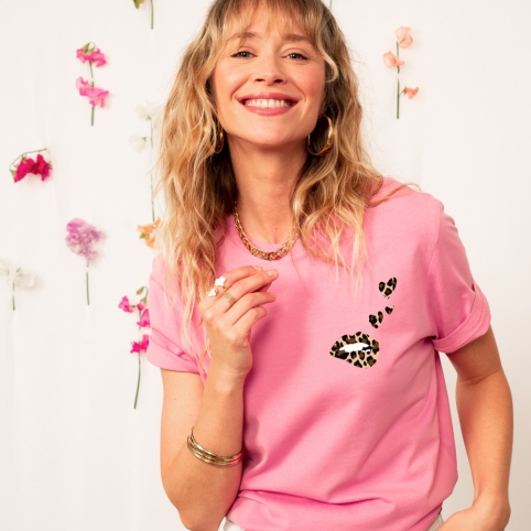 T-shirt Rose Martina Loves Léopard