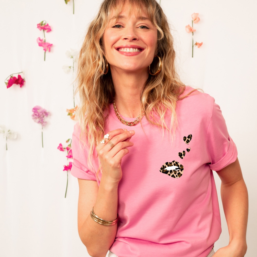 T-shirt Rose Martina Loves Léopard