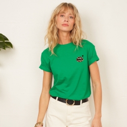 T-shirt Vert Bouche Léopard