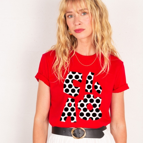 T-shirt Rouge Ciao Fiore Pois