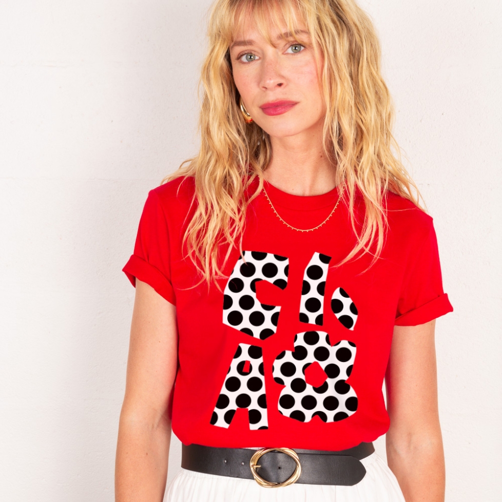 T-shirt Rouge Ciao Fiore Pois