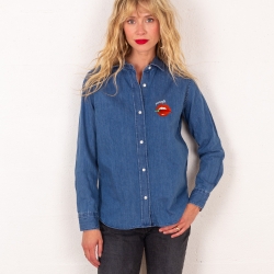 Chemise Denim Foncé Bouche Piccante