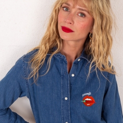 Chemise Denim Foncé Bouche Piccante