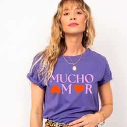 T-shirt Violet Mucho Amor