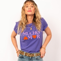 T-shirt Violet Mucho Amor