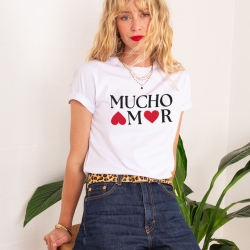 T-shirt Blanc Mucho Amor