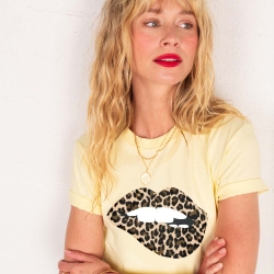T-shirt Bouche Léopard Big