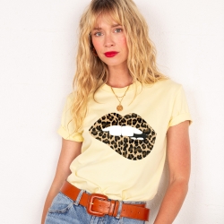 T-shirt Bouche Léopard Big